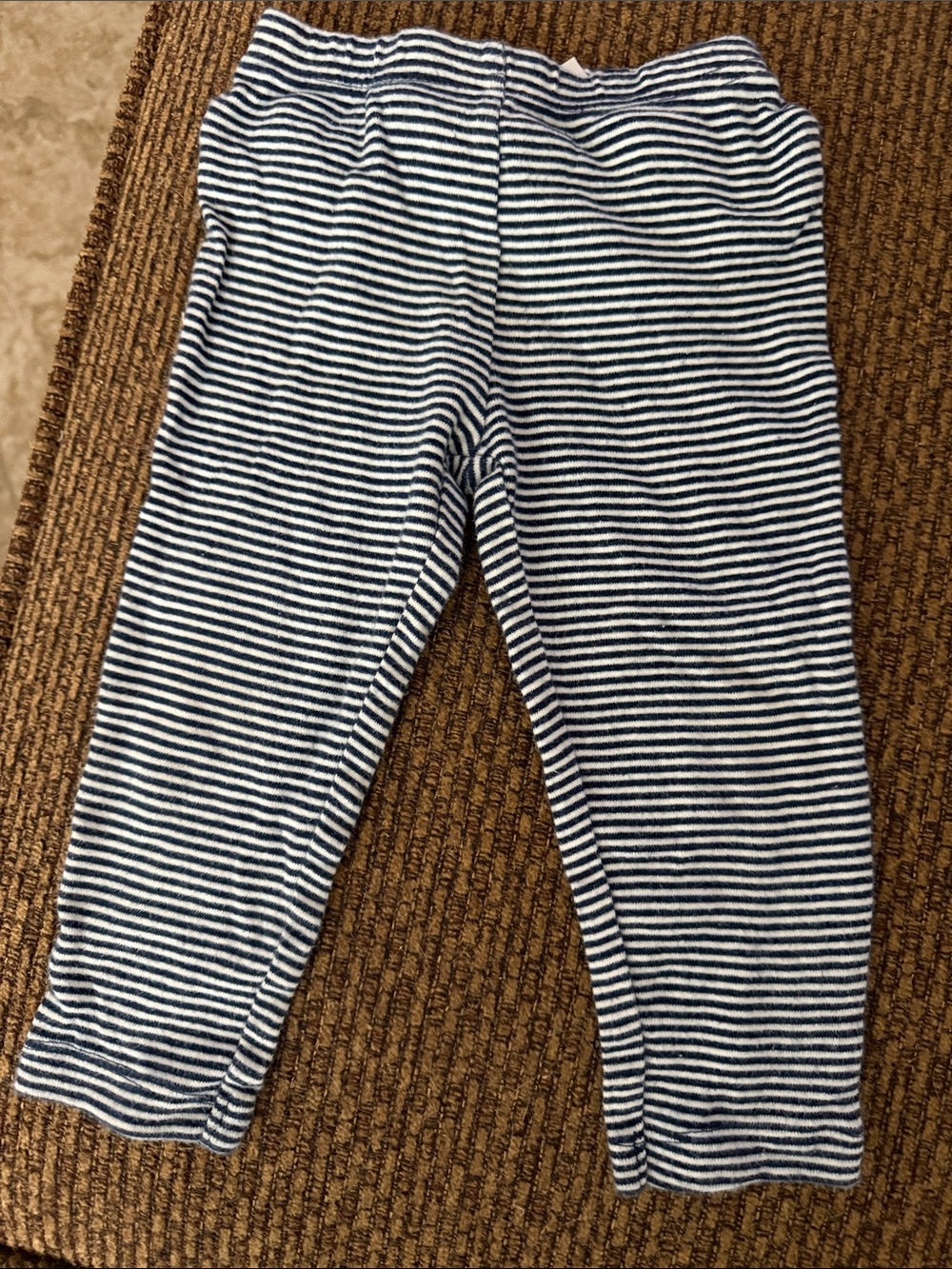 child of mine Navy & White Striped Knit Leggings